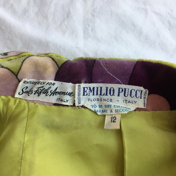 VTG Emilio Pucci Floral Velvet Cotton Skirt Set - Picture 12 of 15